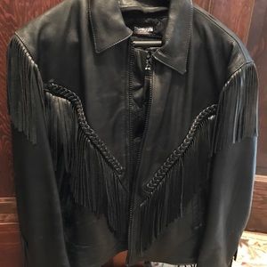 Leather motorcycle jacket